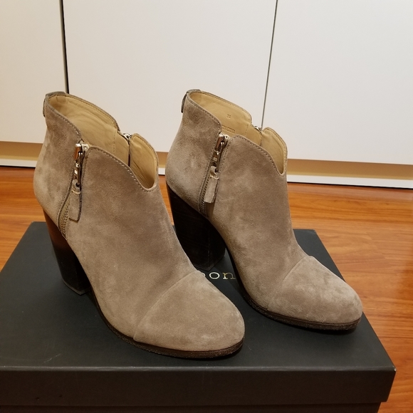 RAG & BONE MARGOT GRAYSUEDE LEATHER ANKLEBOOTIES - Picture 7 of 7